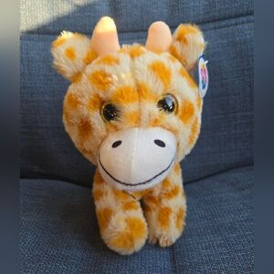 Nanco Giraffe 8” Glitter Yellow Eyes Plush Stuffed Animal Toy w/tags